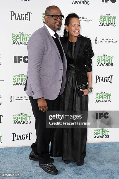 Actor Forest Whitaker and Keisha Nash Whitaker attend the 2014 Film Independent Spirit Awards at Santa Monica Beach on March 1, 2014 in Santa Monica,...