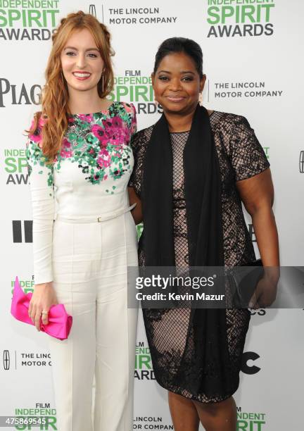 Ahna O'Reilly and Octavia Spencer attend the 2014 Film Independent Spirit Awards at Santa Monica Beach on March 1, 2014 in Santa Monica, California.