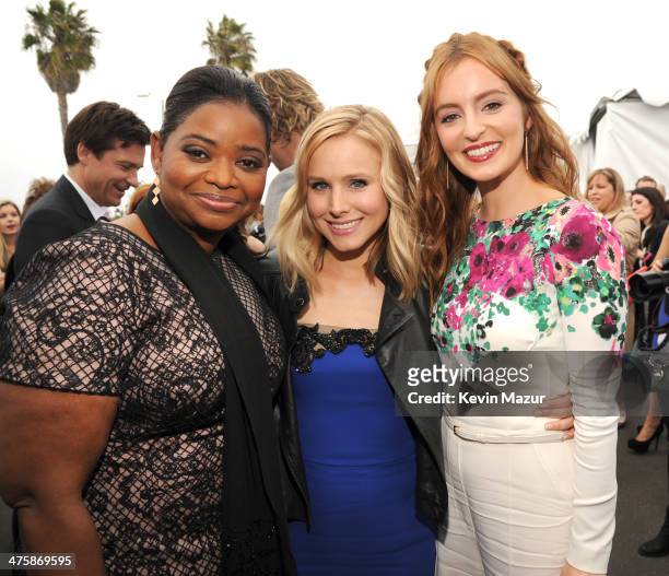 Octavia Specer, Kristen Bell and Ahna O'Reilly attend the 2014 Film Independent Spirit Awards at Santa Monica Beach on March 1, 2014 in Santa Monica,...