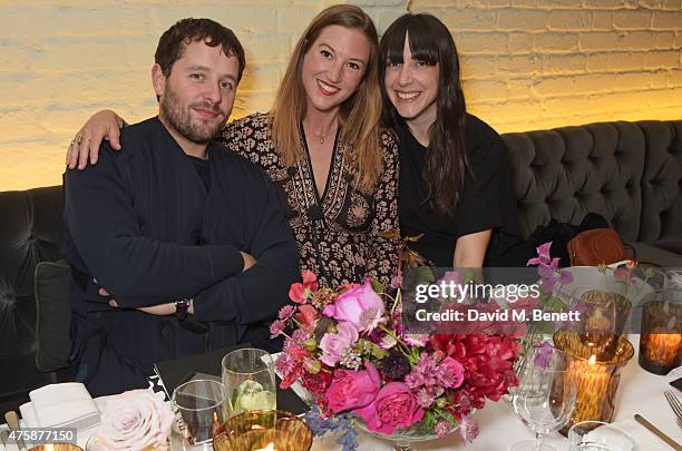 Julian Ganio, Kelly Reed and Helen Seamons attend a private dinner celebrating the launch of the Nick Grimshaw for TOPMAN collection at Odette's...