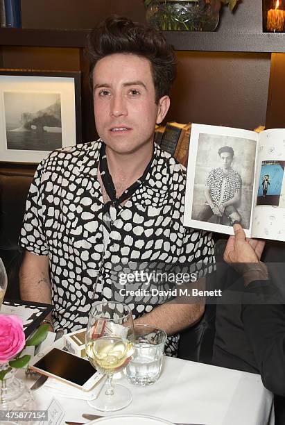 Nick Grimshaw attends a private dinner celebrating the launch of the Nick Grimshaw for TOPMAN collection at Odette's Primrose Hill on June 4, 2015 in...