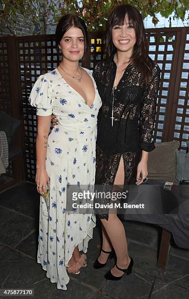 Pixie Geldof and Daisy Lowe attend a private dinner celebrating the launch of the Nick Grimshaw for TOPMAN collection at Odette's Primrose Hill on...