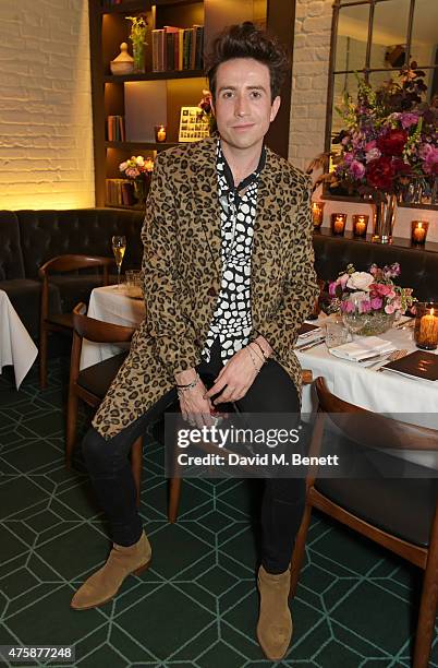 Nick Grimshaw attends a private dinner celebrating the launch of the Nick Grimshaw for TOPMAN collection at Odette's Primrose Hill on June 4, 2015 in...