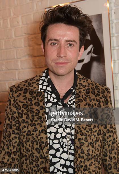 Nick Grimshaw attends a private dinner celebrating the launch of the Nick Grimshaw for TOPMAN collection at Odette's Primrose Hill on June 4, 2015 in...