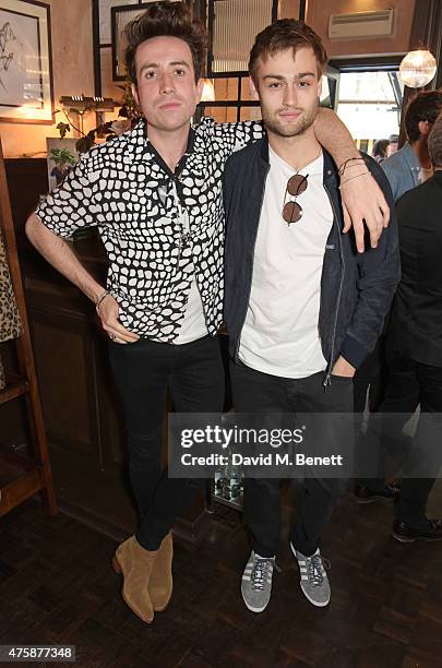 Nick Grimshaw and Douglas Booth attend a private dinner celebrating the launch of the Nick Grimshaw for TOPMAN collection at Odette's Primrose Hill...