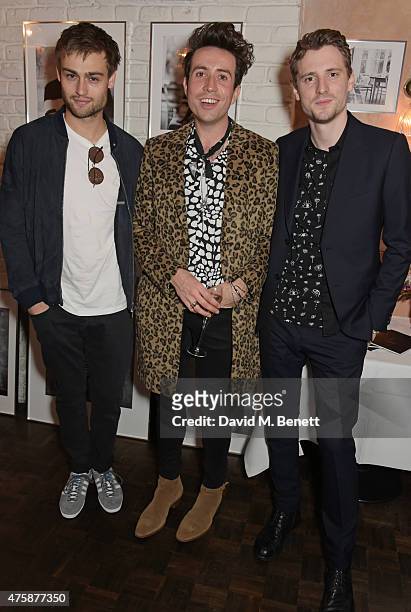 Douglas Booth, Nick Grimshaw and George Barnett attend a private dinner celebrating the launch of the Nick Grimshaw for TOPMAN collection at Odette's...