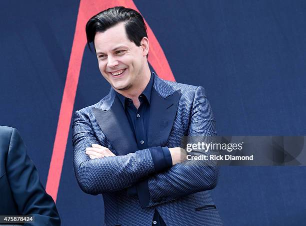 Inductee Jack White inductes Loretta Lynn into The Nashville Walk Of Fame on June 4, 2015 in Nashville, Tennessee.