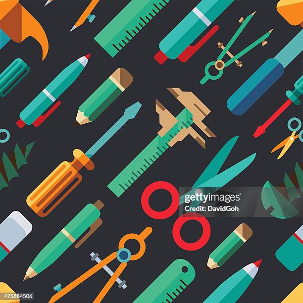 flat design elements seamless pattern - using caliper stock illustrations
