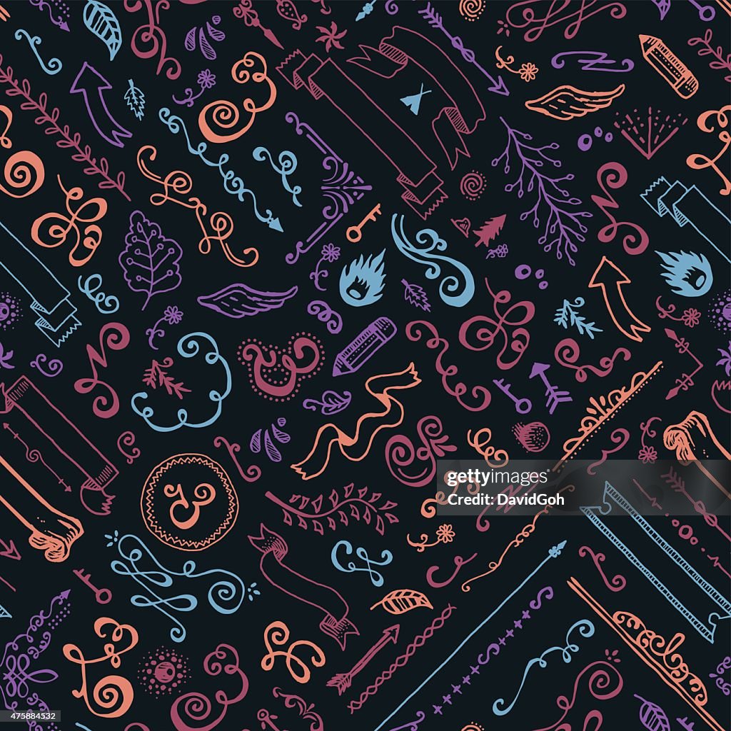 Seamless Hand Drawn Doodle Pattern High-Res Vector Graphic - Getty Images