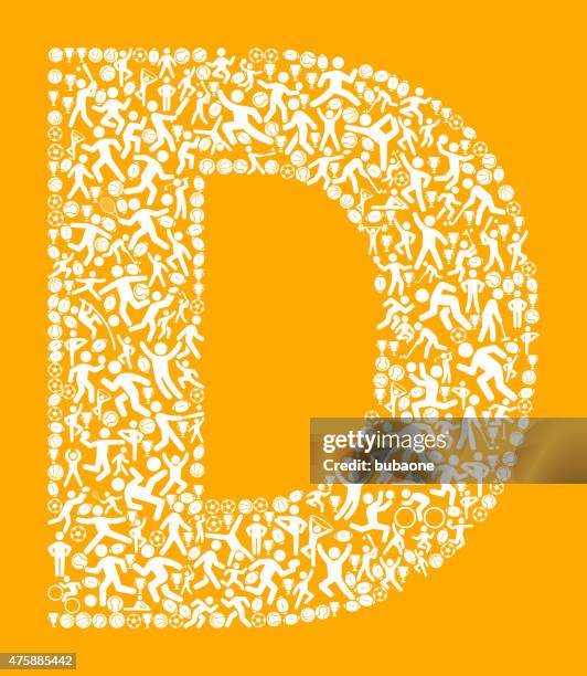 letter d fitness sports and exercise pattern vector background - letter d vector stock illustrations