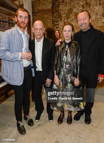 Rodolphe Von Hofmannsthal, Adrian Joffe, Lady Frances Von Hofmannsthal and Paolo Roversi attends the dinner for Dauphin jewellery hosted by Charlotte...