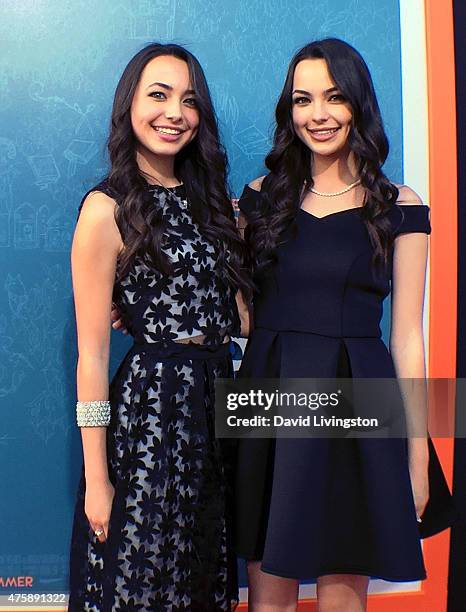 Actresses/sisters Veronica Merrell and Vanessa Merrell attend the premiere of Fox Searchlight Pictures' "Me and Earl and the Dying Girl" at Harmony...