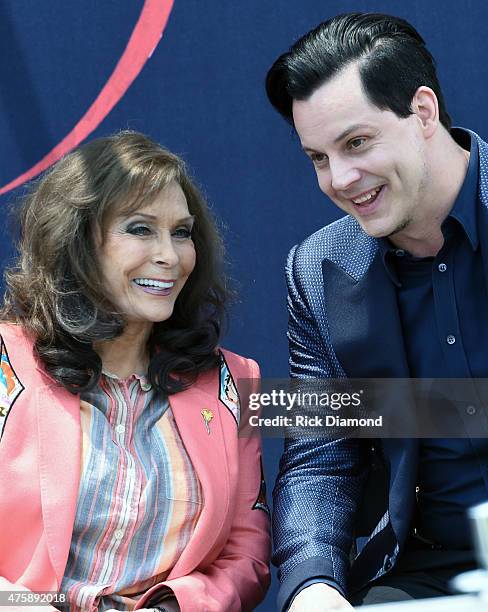 Loretta Lynn and Jack White Inducted Into The Nashville Walk Of Fame on June 4, 2015 in Nashville, Tennessee.