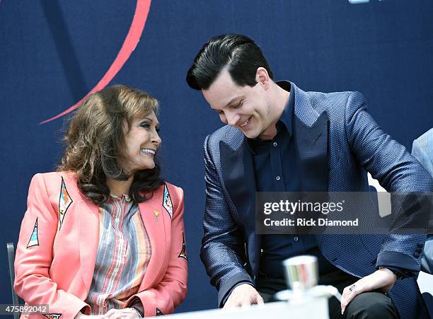Loretta Lynn and Jack White Inducted Into The Nashville Walk Of Fame on June 4, 2015 in Nashville, Tennessee.