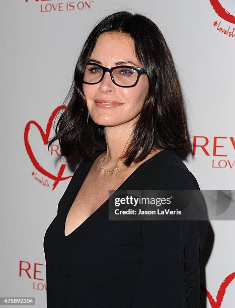 Actress Courteney Cox attends Revlon's celebration of achievements in cancer research at Four Seasons Hotel Los Angeles at Beverly Hills on June 3,...