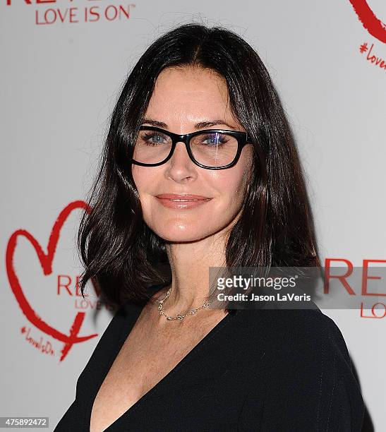 Actress Courteney Cox attends Revlon's celebration of achievements in cancer research at Four Seasons Hotel Los Angeles at Beverly Hills on June 3,...