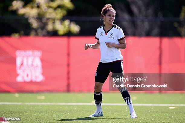 Celia Sasic of Germany warms up during a training session at Richcraft Recreation Complex on June 4, 2015 in Ottawa, Canada.