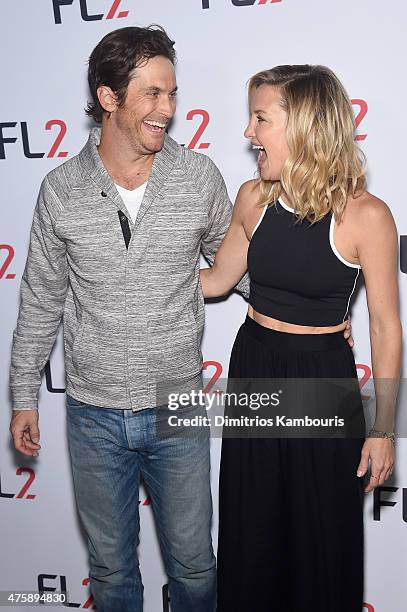 Actor Oliver Hudson and actress and co-founder of Fabletics, Kate Hudson attend the FL2 Launch on June 4, 2015 in New York City.