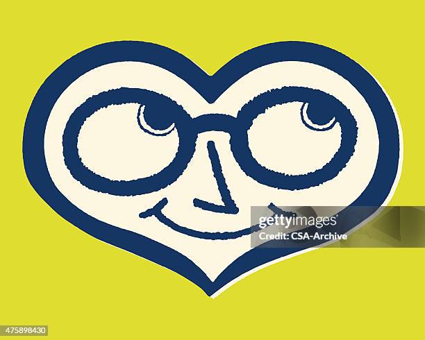 smiling heart - glance stock illustrations
