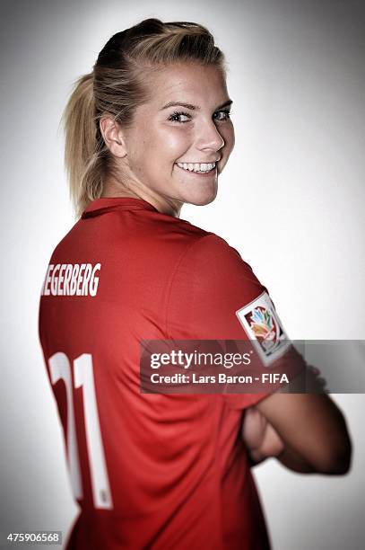 Ada Hegerberg of Norway poses during the FIFA Women's World Cup 2015 portrait session at Fairmont Chateau Laurier on June 3, 2015 in Ottawa, Canada.