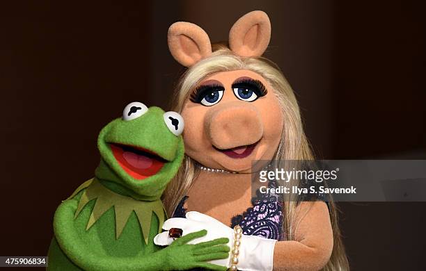 Kermit the Frog and Miss Piggy pose during Brooklyn Museum's Sackler Center First Awards at Brooklyn Museum on June 4, 2015 in New York City.