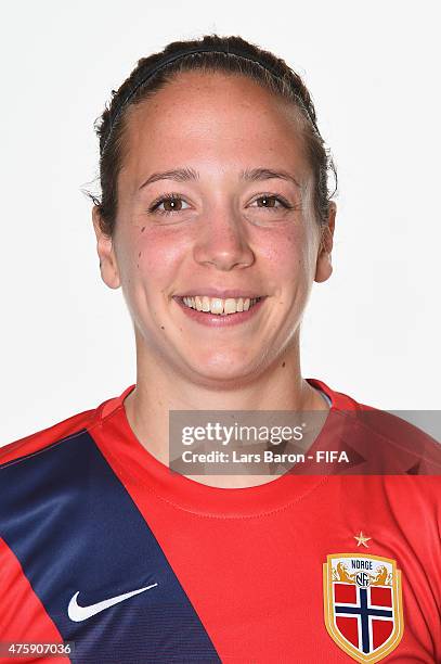 Melissa Bjanesoy of Norway poses during the FIFA Women's World Cup 2015 portrait session at Fairmont Chateau Laurier on June 3, 2015 in Ottawa,...