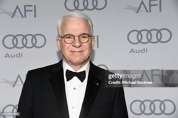 Honoree Steve Martin, winner of the AFI Life Achievement Award, poses backstage during the 2015 AFI Life Achievement Award Gala Tribute Honoring...