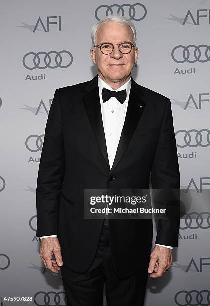 Honoree Steve Martin, winner of the AFI Life Achievement Award, poses backstage during the 2015 AFI Life Achievement Award Gala Tribute Honoring...