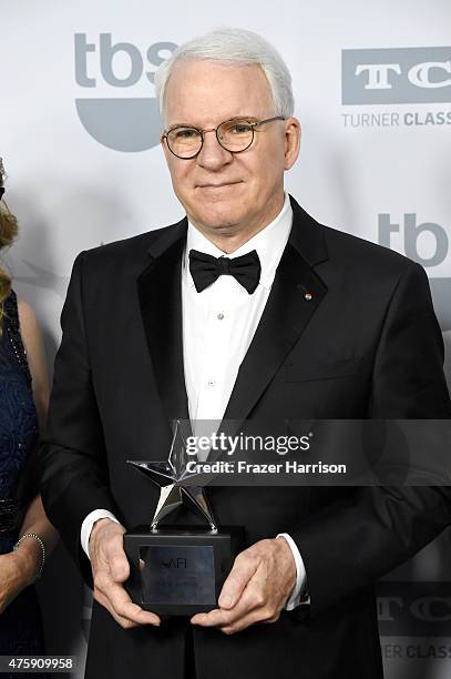 Honoree Steve Martin poses backstage during the 43rd AFI Life Achievement Award Gala honoring Steve Martin at Dolby Theatre on June 4, 2015 in...