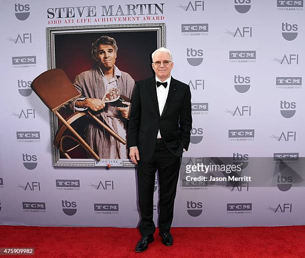 Honoree Steve Martin attends the 2015 AFI Life Achievement Award Gala Tribute Honoring Steve Martin at the Dolby Theatre on June 4, 2015 in...
