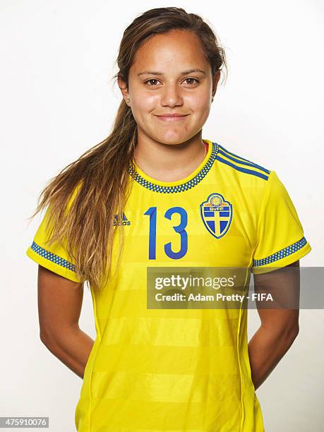 Malin Diaz Pettersson of Sweden poses for a portrait during the team portrait session at the Hilton Hotel on June 4, 2015 in Winnipeg, Canada.