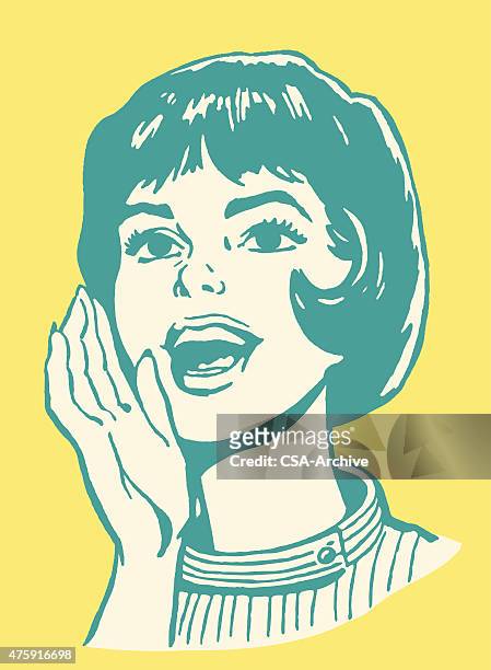 woman yelling - shouting stock illustrations