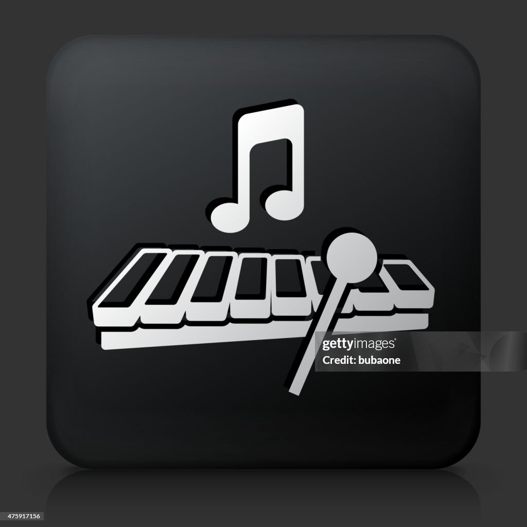 Music Making Button Black Square Button With Music Instrument High-Res Vector Graphic ...