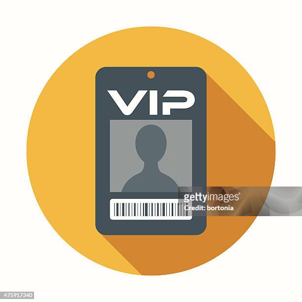 flache design-vip-logo icon mit langen schatten - premium access image only stock-grafiken, -clipart, -cartoons und -symbole