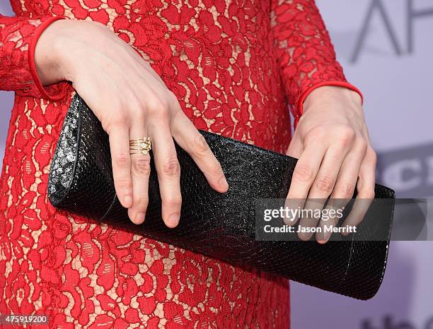 Comedian Sarah Silverman, fashion detail, attends the 2015 AFI Life Achievement Award Gala Tribute Honoring Steve Martin at the Dolby Theatre on June...