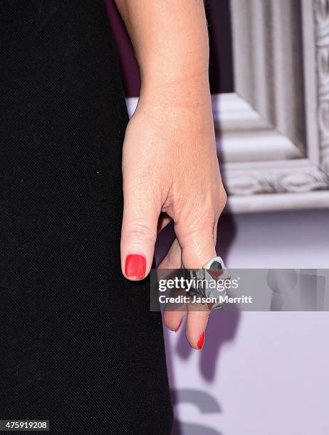 Actress Amy Poehler, fashion detail, attends the 2015 AFI Life Achievement Award Gala Tribute Honoring Steve Martin at the Dolby Theatre on June 4,...