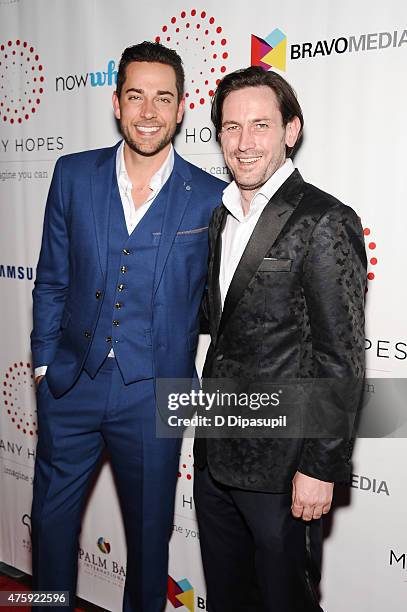 Zachary Levi and Many Hopes founder Thomas Keown attend the 4th Annual Discover Many Hopes Gala at The Angel Orensanz Foundation on June 4, 2015 in...