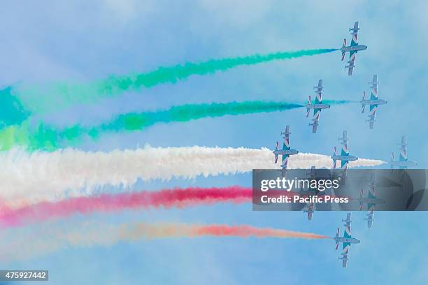 An airshow during the "Festa della Repubblica" or the Italian National Day, which is celebrated on the 2nd day of June each year with a military...