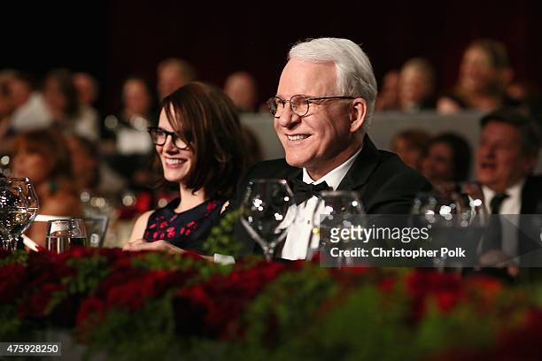 Honoree Steve Martin and wife Anne Stringfield attend the 2015 AFI Life Achievement Award Gala Tribute Honoring Steve Martin at the Dolby Theatre on...