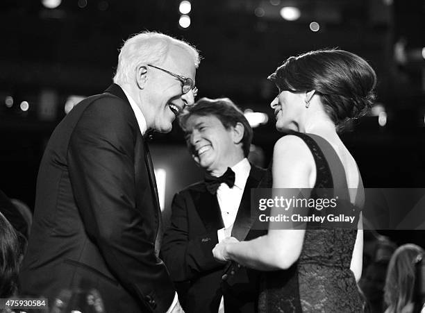 Honoree Steve Martin and actors Martin Short and Tina Fey attend the 2015 AFI Life Achievement Award Gala Tribute Honoring Steve Martin at the Dolby...