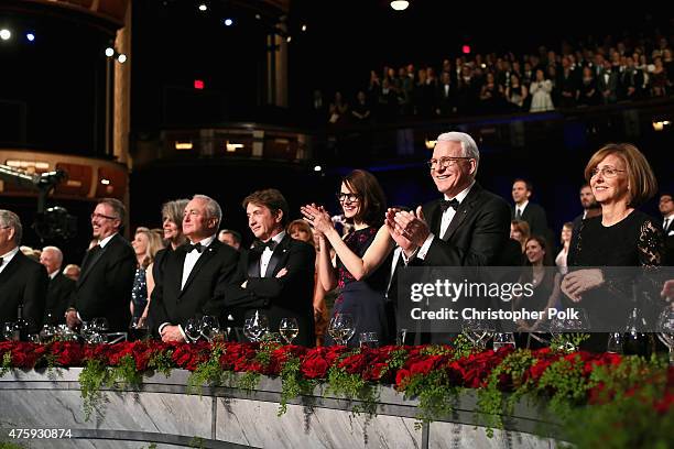 Writer/producer Vince Gilligan, actress Diane Keaton, producer Lorne Michaels, actor Martin Short, Anne Stringfield, honoree Steve Martin and...