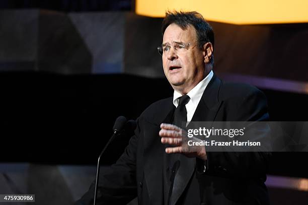 Actor/writer Dan Aykroyd speaks onstage during the 43rd AFI Life Achievement Award Gala honoring Steve Martin at Dolby Theatre on June 4, 2015 in...