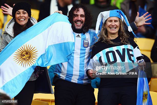 Fans of Argentina enjoy the atmosphere prior to the FIFA U-20 World Cup New Zealand 2015 Group B match between Austria and Argentina at Wellington...