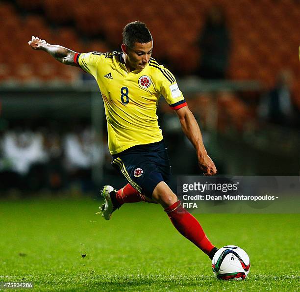 Alexis Zapata of Colombia in action during the FIFA U-20 World Cup New Zealand 2015 Group C match between Senegal and Colombia held at Waikato...