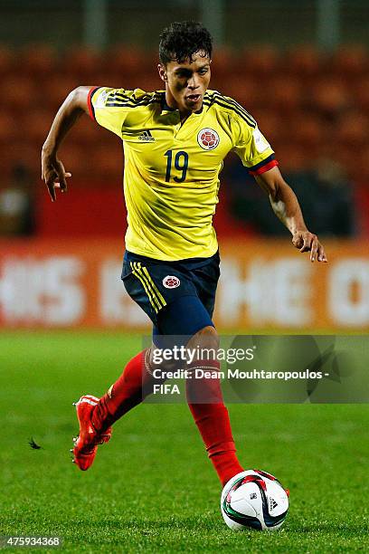 Victor Guillermo Gutierrez of Colombia in action during the FIFA U-20 World Cup New Zealand 2015 Group C match between Senegal and Colombia held at...