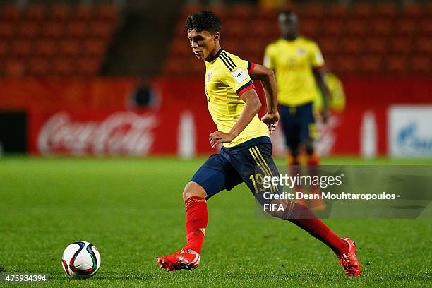 Victor Guillermo Gutierrez of Colombia in action during the FIFA U-20 World Cup New Zealand 2015 Group C match between Senegal and Colombia held at...