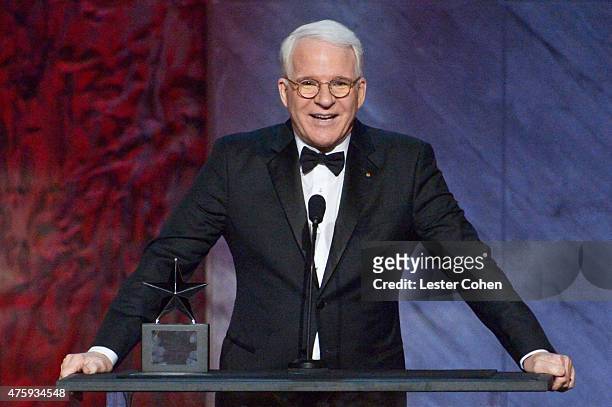 Honoree Steve Martin accepts the AFI Life Achievement Award onstage during the 2015 AFI Life Achievement Award Gala Tribute Honoring Steve Martin at...