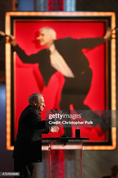 Entertainer Mel Brooks speaks onstage during the 2015 AFI Life Achievement Award Gala Tribute Honoring Steve Martin at the Dolby Theatre on June 4,...