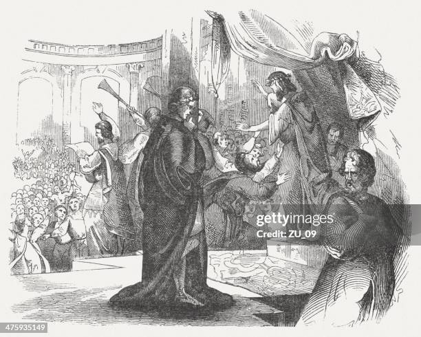 titus quinctius flamininus at the isthmian games, corinth, 196 bc - corinth stock illustrations