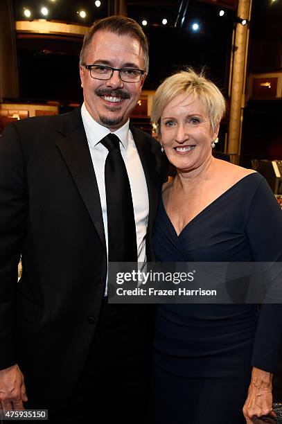 Writer/producer Vince Gilligan and producer Holly Rice attend the 43rd AFI Life Achievement Award Gala honoring Steve Martin at Dolby Theatre on June...